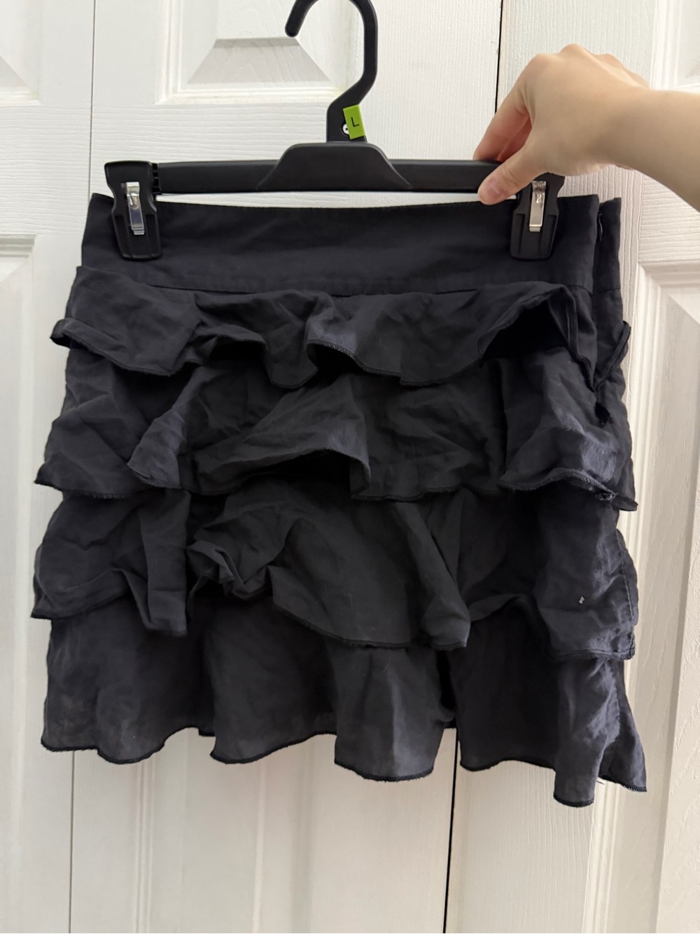 Charlotte Russe Black Layered Ruffle Mini Skirt